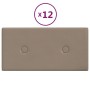 Wall panels 12 pcs cappuccino synthetic leather 30x15 cm 0.54 m² by vidaXL, Wall covering - Ref: Foro24-343971, Price: 26,33 ...