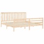 Bed frame with solid wood headboard 200x200 cm by vidaXL, Beds and slatted bases - Ref: Foro24-3194266, Price: 145,99 €, Disc...