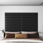 Wall panels 12 pcs black synthetic leather 90x15 cm 1.62 m² by vidaXL, Wall covering - Ref: Foro24-343883, Price: 54,79 €, Di...