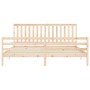 Bed frame with solid wood headboard 200x200 cm by vidaXL, Beds and slatted bases - Ref: Foro24-3194266, Price: 145,99 €, Disc...