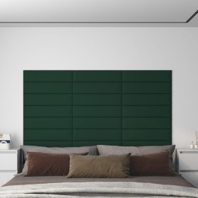 Wall panels 12 pcs dark green fabric 60x15 cm 1.08 m² by vidaXL, Wall covering - Ref: Foro24-343821, Price: 33,99 €, Discount: %