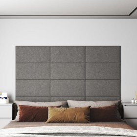 Wall panels 12 units light gray fabric 60x30 cm 2.16 m² by vidaXL, Wall covering - Ref: Foro24-343845, Price: 68,99 €, Discou...