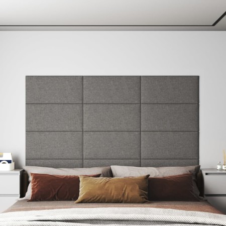 Wall panels 12 units light gray fabric 60x30 cm 2.16 m² by vidaXL, Wall covering - Ref: Foro24-343845, Price: 68,28 €, Discou...