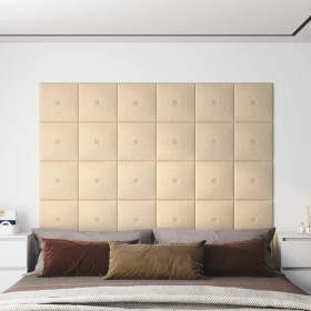 Wall panels 12 pcs cream fabric 30x30 cm 1.08 m² by vidaXL, Wall covering - Ref: Foro24-343956, Price: 32,99 €, Discount: %