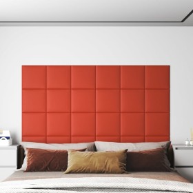 Wall panels 12 pcs red synthetic leather 30x30 cm 1.08 m² by vidaXL, Wall covering - Ref: Foro24-343801, Price: 26,99 €, Disc...