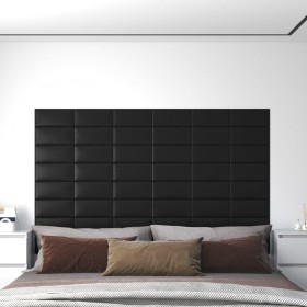 Wandpaneele 12 Stück schwarzes Kunstleder 30x15 cm 0,54 m² von vidaXL, Wandverkleidung - Ref: Foro24-343771, Preis: 31,99 €, ...