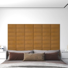 Wall panels 12 pcs brown velvet 30x15 cm 0.54 m² by vidaXL, Wall covering - Ref: Foro24-343786, Price: 29,99 €, Discount: %