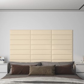 Wall panels 12 pcs cream fabric 60x15 cm 1.08 m² by vidaXL, Wall covering - Ref: Foro24-343816, Price: 43,99 €, Discount: %