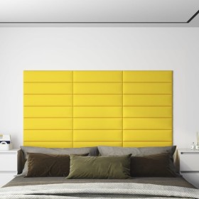 Wall panels 12 pcs light yellow fabric 60x15 cm 1.08 m² by vidaXL, Wall covering - Ref: Foro24-343825, Price: 26,99 €, Discou...