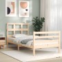 Estructura de cama con cabecero madera maciza 100x200 cm de vidaXL, Camas y somieres - Ref: Foro24-3194821, Precio: 96,99 €, ...