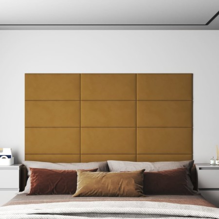 Wall panels 12 pcs brown velvet 60x30 cm 2.16 m² by vidaXL, Wall covering - Ref: Foro24-343870, Price: 72,70 €, Discount: %