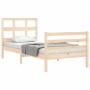 Estructura de cama con cabecero madera maciza 100x200 cm de vidaXL, Camas y somieres - Ref: Foro24-3194821, Precio: 96,99 €, ...