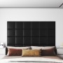 Wall panels 12 pcs black synthetic leather 30x30 cm 1.08 m² by vidaXL, Wall covering - Ref: Foro24-343799, Price: 42,70 €, Di...