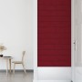 Paneles de pared 12 uds terciopelo rojo tinto 90x15 cm 1,62 m² de vidaXL, Recubrimiento de paredes - Ref: Foro24-343895, Prec...