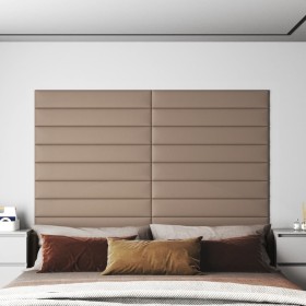 Wall panels 12 units synthetic leather cappuccino 90x15 cm 1.62 m² by vidaXL, Wall covering - Ref: Foro24-343887, Price: 52,8...