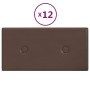 Wall panels 12 pcs brown synthetic leather 30x15 cm 0.54 m² by vidaXL, Wall covering - Ref: Foro24-343973, Price: 24,36 €, Di...