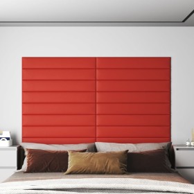 Wall panels 12 pcs red synthetic leather 90x15 cm 1.62 m² by vidaXL, Wall covering - Ref: Foro24-343885, Price: 44,99 €, Disc...