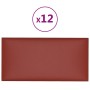 Wall panels 12 pcs red PE leather 60x30 cm 2.16 m² by vidaXL, Wall covering - Ref: Foro24-343860, Price: 51,63 €, Discount: %