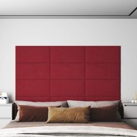 Wall panels 12 pcs red velvet 60x30 cm 2.16 m² by vidaXL, Wall covering - Ref: Foro24-343867, Price: 69,89 €, Discount: %