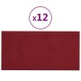 Paneles de pared 12 uds terciopelo rojo tinto 60x30 cm 2,16 m² de vidaXL, Recubrimiento de paredes - Ref: Foro24-343867, Prec...