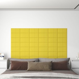 Wall panels 12 pcs light yellow fabric 30x15 cm 0.54 m² by vidaXL, Wall covering - Ref: Foro24-344018, Price: 24,27 €, Discou...