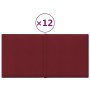 Paneles de pared 12 uds tela rojo tinto 30x15 cm 0,54 m² de vidaXL, Recubrimiento de paredes - Ref: Foro24-344013, Precio: 24...