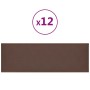 Wall panels 12 pcs brown synthetic leather 90x30 cm 3.24 m² by vidaXL, Wall covering - Ref: Foro24-343917, Price: 64,99 €, Di...