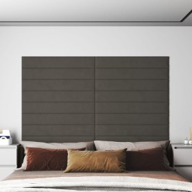 Wall panels 12 pcs dark gray velvet 90x15 cm 1.62 m² by vidaXL, Wall covering - Ref: Foro24-343892, Price: 62,99 €, Discount: %