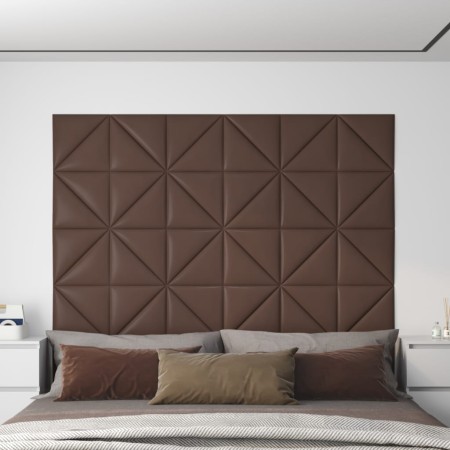 Wall panels 12 pcs brown synthetic leather 30x30 cm 0.54 m² by vidaXL, Wall covering - Ref: Foro24-343945, Price: 27,85 €, Di...