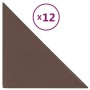 Wall panels 12 pcs brown synthetic leather 30x30 cm 0.54 m² by vidaXL, Wall covering - Ref: Foro24-343945, Price: 27,85 €, Di...