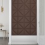 Wall panels 12 pcs brown synthetic leather 30x30 cm 0.54 m² by vidaXL, Wall covering - Ref: Foro24-343945, Price: 27,85 €, Di...