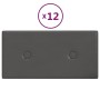 Wall panels 12 pcs gray synthetic leather 30x15 cm 0.54 m² by vidaXL, Wall covering - Ref: Foro24-343970, Price: 19,03 €, Dis...