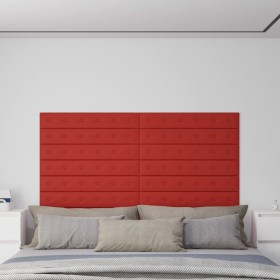 Wall panels 12 pcs red red synthetic leather 90x15 cm 1.62m² by vidaXL, Wall covering - Ref: Foro24-344000, Price: 36,99 €, D...