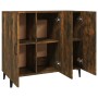 Aparador de madera de ingeniería roble ahumado 90x34x80 cm de vidaXL, Aparadores - Ref: Foro24-817462, Precio: 93,36 €, Descu...