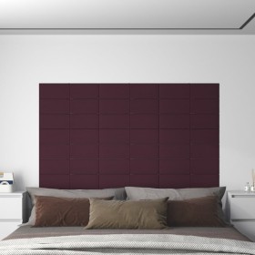 Wall panels 12 pcs purple fabric 60x15 cm 1.08 m² by vidaXL, Wall covering - Ref: Foro24-344057, Price: 25,99 €, Discount: %