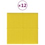 Wall panels 12 pcs light yellow fabric 30x30 cm 1.08 m² by vidaXL, Wall covering - Ref: Foro24-344039, Price: 32,79 €, Discou...