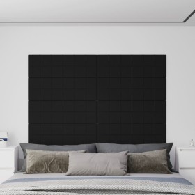 Paneles de pared 12 uds tela negro 90x30 cm 3,24 m² de vidaXL, Recubrimiento de paredes - Ref: Foro24-344122, Precio: 67,05 €...