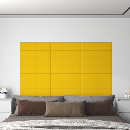 Wall panels 12 units yellow velvet 60x15 cm 1.08 m² by vidaXL, Wall covering - Ref: Foro24-344069, Price: 29,63 €, Discount: %