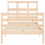 Bed frame with solid wood headboard 90x200 cm by vidaXL, Beds and slatted bases - Ref: Foro24-3194816, Price: 96,09 €, Discou...