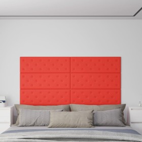 Paneles de pared 12 uds cuero sintético rojo 90x30 cm 3,24 m² de vidaXL, Recubrimiento de paredes - Ref: Foro24-344004, Preci...