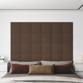 Wall panels 12 pcs brown fabric 30x30 cm 1.08 m² by vidaXL, Wall covering - Ref: Foro24-343959, Price: 32,60 €, Discount: %