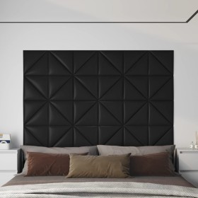 Wall panels 12 pcs black synthetic leather 30x30 cm 0.54 m² by vidaXL, Wall covering - Ref: Foro24-343939, Price: 36,98 €, Di...