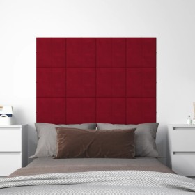 Wall panels 12 pcs red velvet 30x30 cm 1.08 m² by vidaXL, Wall covering - Ref: Foro24-344046, Price: 28,06 €, Discount: %