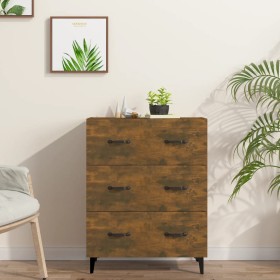 Smoked oak engineered wood sideboard 69.5x34x90 cm by vidaXL, Sideboards - Ref: Foro24-817348, Price: 91,99 €, Discount: %