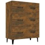 Aparador de madera de ingeniería roble ahumado 69,5x34x90 cm de vidaXL, Aparadores - Ref: Foro24-817348, Precio: 92,48 €, Des...