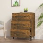 Aparador de madera de ingeniería roble ahumado 69,5x34x90 cm de vidaXL, Aparadores - Ref: Foro24-817348, Precio: 92,48 €, Des...