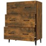 Aparador de madera de ingeniería roble ahumado 69,5x34x90 cm de vidaXL, Aparadores - Ref: Foro24-817348, Precio: 92,48 €, Des...