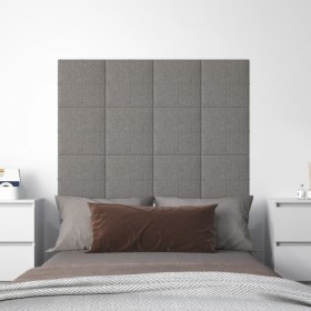 Wall panels 12 pcs light gray fabric 30x30 cm 1.08 m² by vidaXL, Wall covering - Ref: Foro24-344031, Price: 32,44 €, Discount: %