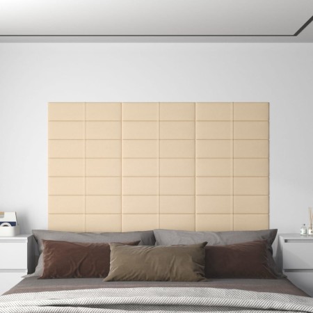 Wall panels 12 pcs cream fabric 60x15 cm 1.08 m² by vidaXL, Wall covering - Ref: Foro24-344051, Price: 33,99 €, Discount: %