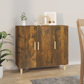 Smoked oak engineered wood sideboard 90x34x80 cm by vidaXL, Sideboards - Ref: Foro24-817459, Price: 76,68 €, Discount: %